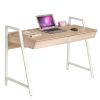 Wood Computer Desk Computer Table Writing Desk Workstation Study Home Office Furniture with Two Drawers,White