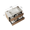 BRON 36" Bathroom Vanity with Sink, Modern Wall-Mounted Floating Plywood Bathroom Storage Cabinet with 2 Drawers