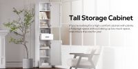 69" H Tall Bathroom Storage Cabinet with 2 Barn Doors and 1 Drawer, Narrow Storage Unit, Adjustable Shelves,Floor Cabinet for Bathroom, Living Room