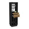 Bar Cabinet Bureck, Living Room, Black / Walnut