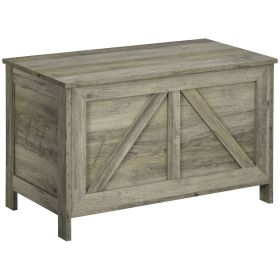 30" Farmhouse Storage Chest, Lift Top Box Organizer with Safety Hinge to Open Up 150¬∞ for Bedroom, Entryway, Living Room, Gray