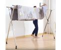 SOGA 2.4m Portable Standing Clothes Drying Rack Foldable Space-Saving Laundry Holder with Wheels