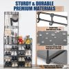 5 Tiers Shoe Rack,Shoe Rack Organizer, Shoe Rack & Coat Rack, Space-Saving Shoe Rack for Closet, Non-Woven Fabric Shoe Shelf,Black