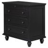 U_STYLE 3-Drawer Storage Wood Cabinet, End Table with Pull out Tray (As Same As WF296671AAB)