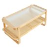Rattan Coffee Table Rectangle Rattan Coffee Table 2-Tier for Living Room