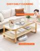 Rattan Coffee Table Rectangle Rattan Coffee Table 2-Tier for Living Room