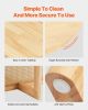 VEVOR Rattan Coffee Table Round Wood Coffee Table Single Tier for Living Room