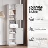69" H Tall Bathroom Storage Cabinet with 2 Barn Doors and 1 Drawer, Narrow Storage Unit, Adjustable Shelves,Floor Cabinet for Bathroom, Living Room