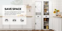 69" H Tall Bathroom Storage Cabinet with 2 Barn Doors and 1 Drawer, Narrow Storage Unit, Adjustable Shelves,Floor Cabinet for Bathroom, Living Room