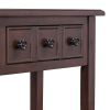 TREXM Rustic Console Table with Open Shelf, Rubber Wood Legs, Ideal for Entryways, Living Rooms, and Hallways (Espresso)