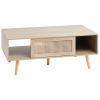VEVOR Rattan Coffee Table Rectangle Rattan Coffee Table 2-Tier for Living Room