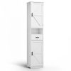 69" H Tall Bathroom Storage Cabinet with 2 Barn Doors and 1 Drawer, Narrow Storage Unit, Adjustable Shelves,Floor Cabinet for Bathroom, Living Room