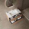 BRON 36" Bathroom Vanity with Sink, Modern Wall-Mounted Floating Plywood Bathroom Storage Cabinet with 2 Drawers