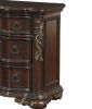 Royal Bedroom Cherry Finish Nightstand of 3 Drawers Ring Pulls Traditional Home Furniture