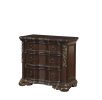 Royal Bedroom Cherry Finish Nightstand of 3 Drawers Ring Pulls Traditional Home Furniture