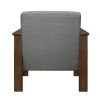 Gray Fabric Upholstered 1pc Accent Chair Walnut Finish Wood Durable Modern Home Furniture Padded Seat and Back