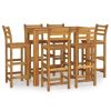 7 Piece Patio Bar Set Solid Wood Acacia