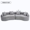 [VIDEO provided ]4 Seater Grey Sofa with Chenille fabric, 30D ,60 Hardness full sponge,4 pillow for Living Room