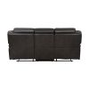 2pc Reclining Sofa Set Modern Design Living Room Furniture Sofa and Loveseat with Center Console Dark Gray Breathable Faux Leather Upholstery Contempo