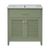 30-Inch Bathroom Vanity with Ceramic Sink Combination, Ample Storage - Features 1 Pullout and Multifunctional Shelf Dividers