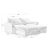 Corduroy Two-Seater Sofa with 2 Storage Footrest,2 Seater Sectional deep seat sofa,Comfy Couches for Living Room,Green Sofa