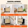 VEVOR 3 Drawer Rattan Dresser, Boho Dresser, Rattan Chest of Drawers with Spacious Storage, Natural Rattan Dresser for Bedroom, Living Room & Hallway