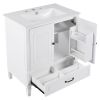 30" Bathroom Vanity with Sink Vintage Style, Multi-functional Storage Space, Door Shelf, Soft-closing Door, White