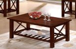 Modern Cherry Rubberwood 3pc Tables Set 1x Coffee Table and 2x End Tables MDF w/ Ogumi Veneer Top Living Room Furniture