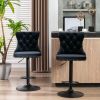 A&A Furniture,Swivel Velvet Barstools Adjusatble Seat Height from 25-33 Inch,17.7 inch base