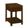 25'' Rectangular Farmhouse End Table with Storage Shelf, Sofa Side Table with Solid Wood Legs for Living Room, Bedroom, Office, Walnut