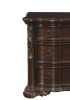 Royal Bedroom Cherry Finish Nightstand of 3 Drawers Ring Pulls Traditional Home Furniture