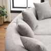 [VIDEO provided ]4 Seater Grey Sofa with Chenille fabric, 30D ,60 Hardness full sponge,4 pillow for Living Room