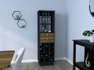 Bar Cabinet Bureck, Living Room, Black / Walnut
