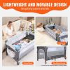 VEVOR Baby Bassinet, 12-Level Height Adjustable Easy to Fold Portable Baby Bassinet Bedside Sleeper with Storage Basket & Wheels