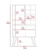 Manhattan L Bar Cabinet; Eight Built-in Wine Rack; Single Door -Light Gray