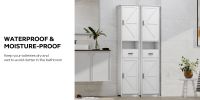 69" H Tall Bathroom Storage Cabinet with 2 Barn Doors and 1 Drawer, Narrow Storage Unit, Adjustable Shelves,Floor Cabinet for Bathroom, Living Room
