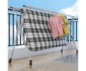 SOGA 2.4m Portable Standing Clothes Drying Rack Foldable Space-Saving Laundry Holder with Wheels