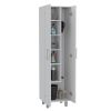 Nala Cleaning Cabinet, Double Door Cabinet, Four Legs, Five Shelves -White