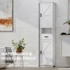 69" H Tall Bathroom Storage Cabinet with 2 Barn Doors and 1 Drawer, Narrow Storage Unit, Adjustable Shelves,Floor Cabinet for Bathroom, Living Room