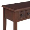 TREXM Rustic Console Table with Open Shelf, Rubber Wood Legs, Ideal for Entryways, Living Rooms, and Hallways (Espresso)