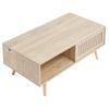 VEVOR Rattan Coffee Table Rectangle Rattan Coffee Table 2-Tier for Living Room