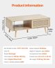 VEVOR Rattan Coffee Table Rectangle Rattan Coffee Table 2-Tier for Living Room