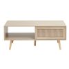 VEVOR Rattan Coffee Table Rectangle Rattan Coffee Table 2-Tier for Living Room