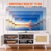 VEVOR Rattan TV Stand for 65 inch TV, Boho TV Stand with Rattan Door, Entertainment Center with Build-in Socket and USB Ports