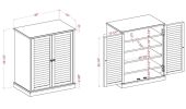 Modern Transitional Design 1pc Shoe Cabinet Espresso Finish Adjustable Shelves Louver Design Doors Home Furniture Shoe Rack