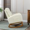 COOLMORE Rocking Chair, Modern Glider Chair, Recliner Armchair with Wood Legs and Side Pocket
