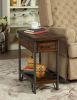 Modern Rustic Design 1pc Side Table / Nightstand Multi-Colored Panels Oak Finish USB Outlet Sofa Side Table Home Furniture