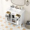 36''Bathroom Vanity with Undermount Sink,Modern Bathroom Storage Cabinet with 2 Drawers and 2 Cabinets,Solid Wood Frame Bathroom Cabinet