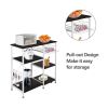 35.5" Kitchen Baker's Rack Utility Storage Shelf Microwave Stand 3-Tier 3-Tier Table For Spice Rack Organizer Workstation Dark Brown