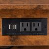 Set of 2 Night Stand, Wooden Bedside Table with Shelves, Drawers, Charging Station and 26 Colors LED Light Strip